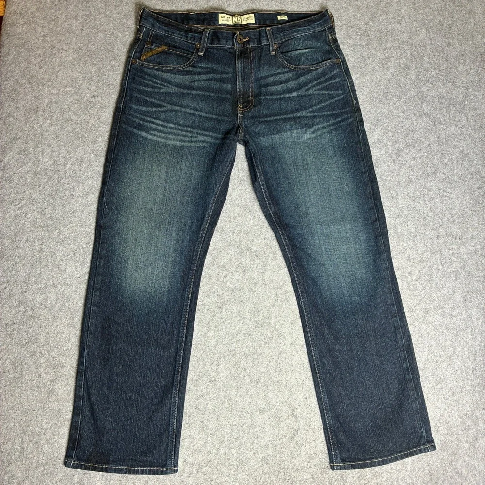Ariat M5 Legacy Straight Leg Jeans Mens Size 36x30 Dark Wash Denim Stretch